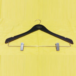 Hanger Kayu Datar Palang Jepit Kepala Hook